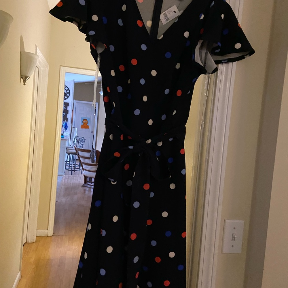 Lane Bryant, 18 navy polka dot dress, new with tags